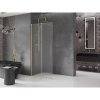 MEXEN/S - Velar Sprchová zástěna posuvná Walk-in 100 x 200 cm, dekor 8 mm, zlato kartáčovaná 871-100-000-33-55