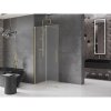 MEXEN/S - Velar Sprchová zástěna posuvná Walk-in 110 x 200 cm, dekor 8 mm, zlato kartáčovaná 871-110-000-33-55