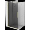 MEXEN/S - Velar Sprchová zástěna posuvná Walk-in 120 x 200, grafit 8 mm, zlato kartáčovaná 871-120-000-43-55
