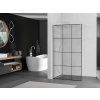 MEXEN/S - KIOTO Sprchová zástěna WALK-IN 120 x 200, transparent/černý vzor 8 mm, bílá 800-120-101-20-77