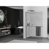 MEXEN/S - Kioto+ L Sprchová zástěna WALK-IN s poličkou a držákem ručníků 110 x 200 cm, transparent, grafit kartáčovaná 800-110-123-66-00