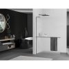 MEXEN/S - Kioto+ L Sprchová zástěna WALK-IN s poličkou a držákem ručníků 90 x 200 cm, dekor, grafit kartáčovaná 800-090-123-66-30