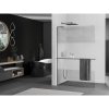MEXEN/S - Kioto+ L Sprchová zástěna WALK-IN s poličkou a držákem ručníků 100 x 200 cm, transparent/dekor, grafit kartáčovaná 800-100-123-66-35
