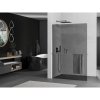 MEXEN/S - Kioto+ L Sprchová zástěna WALK-IN s poličkou a držákem ručníků 90 x 200 cm, grafit, grafit kartáčovaná 800-090-123-66-40