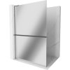 MEXEN/S - Kioto+ L Sprchová zástěna WALK-IN s poličkou a držákem ručníků 90 x 200 cm, zrcadlová, grafit kartáčovaná 800-090-123-66-50