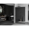 MEXEN/S - Kioto+ L Sprchová zástěna WALK-IN s poličkou a držákem ručníků 90 x 200 cm, zrcadlová, grafit kartáčovaná 800-090-123-66-50