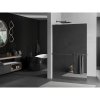 MEXEN/S - Kioto+ L Sprchová zástěna WALK-IN s poličkou a držákem ručníků 100 x 200 cm, zrcadlové, grafit metal 800-100-123-95-50