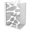 MEXEN/S - Kioto+ L Sprchová zástěna WALK-IN s poličkou a držákem ručníků 110 x 200 cm, bílý vzor, grafit metal 800-110-123-95-97