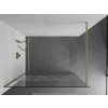 MEXEN/S - Kioto Sprchová zástěna WALK-IN 100 x 200, bílý vzor 8 mm, zlatá kartáčovaná 800-100-101-55-85