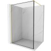 MEXEN/S - Kioto Sprchová zástěna WALK-IN 110 x 200, černý vzor 8 mm, zlatá kartáčovaná 800-110-101-55-70