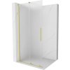 MEXEN/S - Velar Sprchová zástěna posuvná Walk-in 120 x 200 cm, dekor 8 mm, zlato kartáčovaná 871-120-000-33-55