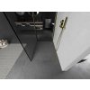 MEXEN/S - Kioto Sprchová zástěna WALK-IN 100 x 70 cm, černý vzor, zlatá kartáčovaná 800-100-212-55-70-070