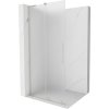 MEXEN/S - Velar L Sprchová zástěna posuvná Walk-in 120 x 200 cm, dekor 8 mm, nikl kartáčovaný 871-120-003-33-97