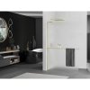 MEXEN/S - Kioto+ L Sprchová zástěna WALK-IN s poličkou a držákem ručníků 100 x 200 cm, dekor, zlatá kartáčovaná 800-100-123-55-30
