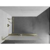 MEXEN/S - Kioto+ L Sprchová zástěna WALK-IN s poličkou a držákem ručníků 100 x 200 cm, dekor, zlatá kartáčovaná 800-100-123-55-30