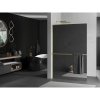MEXEN/S - Kioto+ L Sprchová zástěna WALK-IN s poličkou a držákem ručníků 90 x 200 cm, zrcadlové, zlatá kartáčovaná 800-090-123-55-50