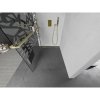 MEXEN/S - Kioto+ L Sprchová zástěna WALK-IN s poličkou a držákem ručníků 100 x 200 cm, bílý vzor, zlatá kartáčovaná 800-100-123-55-85