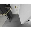MEXEN/S - Kioto+ L Sprchová zástěna WALK-IN s poličkou a držákem ručníků 110 x 200 cm, černý vzor, zlatá kartáčovaná 800-110-123-55-70