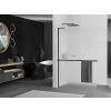 MEXEN/S - Kioto+ L Sprchová zástěna WALK-IN s poličkou a držákem ručníků 90 x 200 cm, dekor, černá 800-090-123-70-30