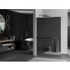 MEXEN/S - Kioto+ L Sprchová zástěna WALK-IN s poličkou a držákem ručníků 90 x 200 cm, zrcadlová, černá 800-090-123-70-50