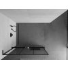 MEXEN/S - Kioto+ L Sprchová zástěna WALK-IN s poličkou a držákem ručníků 100 x 200 cm, černý vzor, černá 800-100-123-70-77