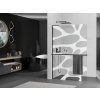 MEXEN/S - Kioto+ L Sprchová zástěna WALK-IN s poličkou a držákem ručníků 80 x 200 cm, bílý vzor, černá 800-080-123-70-97
