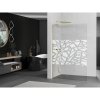 MEXEN/S - Kioto L Sprchová zástěna WALK-IN 100 x 200 cm, bílý vzor, zlatá kartáčovaná 800-100-103-55-85