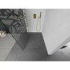 MEXEN/S - Kioto L Sprchová zástěna WALK-IN 100 x 200 cm, bílý vzor, zlatá kartáčovaná 800-100-103-55-85