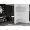MEXEN/S - Kioto L Sprchová zástěna WALK-IN 90 x 200, transparent/dekor, zlatá kartáčovaná 800-090-103-55-35