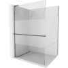 MEXEN/S - Kioto+ L Sprchová zástěna WALK-IN s poličkou a držákem ručníků 90 x 200 cm, transparent/dekor, grafit metal 800-090-123-95-35