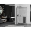 MEXEN/S - Kioto+ L Sprchová zástěna WALK-IN s poličkou a držákem ručníků 100 x 200 cm, černý vzor, grafit metal 800-100-123-95-70