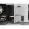 MEXEN/S - Kioto+ L Sprchová zástěna WALK-IN s poličkou a držákem ručníků 100 x 200 cm, proužky, grafit kartáčovaná 800-100-123-66-09