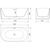 MEXEN/S - Gia volně stojící rohová vana reliéf pravá 150 x 75, bílá mat, sifon a přepad chrom 52701507501P-01