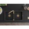 MEXEN/S - Mario granitový dřez 2-bowly včetně baterie Savita, černá 6504-77-672601-50
