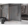 MEXEN/S - Velar Sprchová zástěna posuvná Walk-in 130 x 200 cm, dekor 8 mm, měď kartáčovaná 871-130-000-33-65