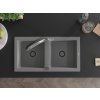 MEXEN/S - Mario granitový dřez 2-bowly včetně baterie Duo, šedá 6504-71-671701-07-B