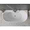MEXEN/S - Oval vana volně stojící nástěnná 170 x 80, bílá, sifon a přepad grafit kartáčovaná 52671708000-66
