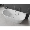MEXEN/S - Oval vana volně stojící nástěnná 170 x 80, bílá, sifon a přepad grafit kartáčovaná 52671708000-66