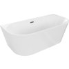 MEXEN/S - Oval vana volně stojící nástěnná 170 x 80, bílá, sifon a přepad grafit kartáčovaná 52671708000-66