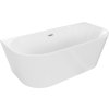 MEXEN/S - Oval vana volně stojící nástěnná 170 x 80, bílá, sifon a přepad nikl kartáčovaná 52671708000-97