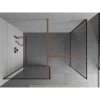 MEXEN/S - Kioto Sprchová zástěna Walk-in 100 x 80 cm, černý vzor, měď kartáčovaná 800-100-202-65-70-080