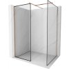 MEXEN/S - Kioto Sprchová zástěna Walk-in 100 x 80 cm, černý vzor, měď kartáčovaná 800-100-202-65-70-080