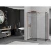 MEXEN/S - Kioto Sprchová zástěna Walk-in 100 x 80 cm, černý vzor, měď kartáčovaná 800-100-202-65-70-080
