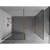 MEXEN/S - Kioto Sprchová zástěna Walk-in 100 x 90 cm, černý vzor, měď kartáčovaná 800-100-202-65-70-090