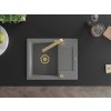 MEXEN/S - Enzo granitový dřez 1-miska s odkapávačem včetně baterie Rita, šedý 6506-71-670300-50