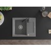 MEXEN/S - Enzo granitový dřez s odkapávačem včetně baterie Telma, šedá 6506-71-670200-70