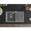 MEXEN/S - Pablo granitový dřez s odkapávačem včetně baterie Duero, šedá 6510-71-671600-71