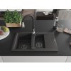 MEXEN/S - Gaspar granitový dřez 1.5 s odkapávačem včetně baterie Savita, černá kropenatá 6507-76-672601-70-B