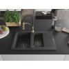 MEXEN/S - Gaspar granitový dřez 1.5 s odkapávačem včetně baterie Aster, černá kropenatá 6507-76-73450-57-B