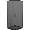 MEXEN/S - Rio sprchový kout čtvrtkruh 80x80, grafit, černá + černá vanička se sifonem 863-080-080-70-40-4170B